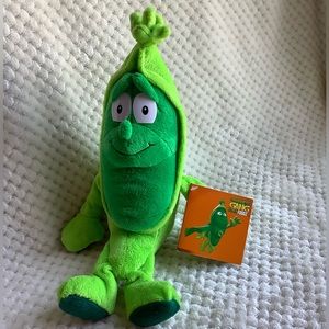 Goodness Gang Super Foodz Green Plush Pea Pod Stuffed Vegetable Toy w Tags 🫛
